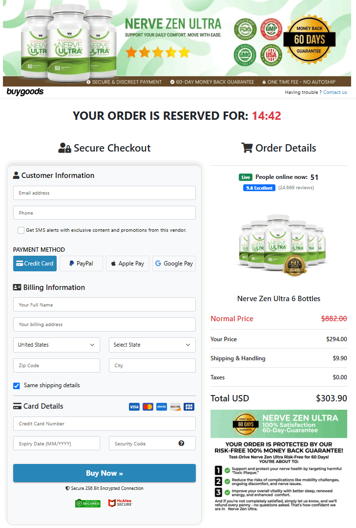 Nerve Zen Ultra order form